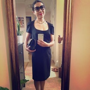 Mango Neckline Black Dress